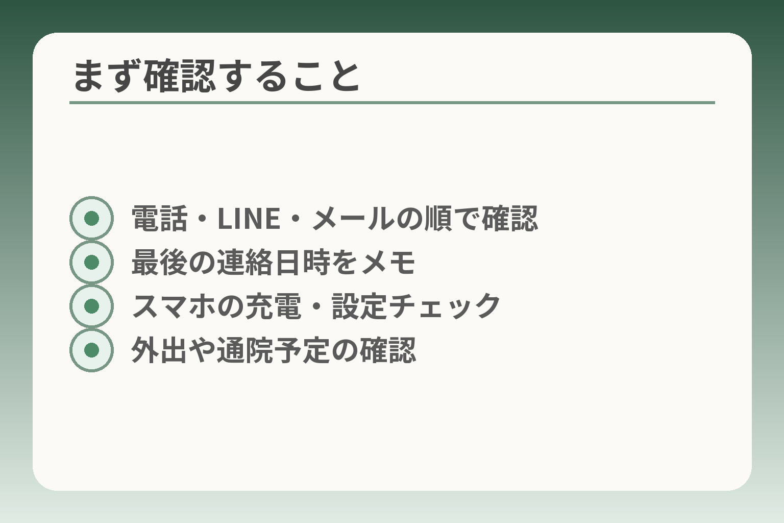 まず確認すること