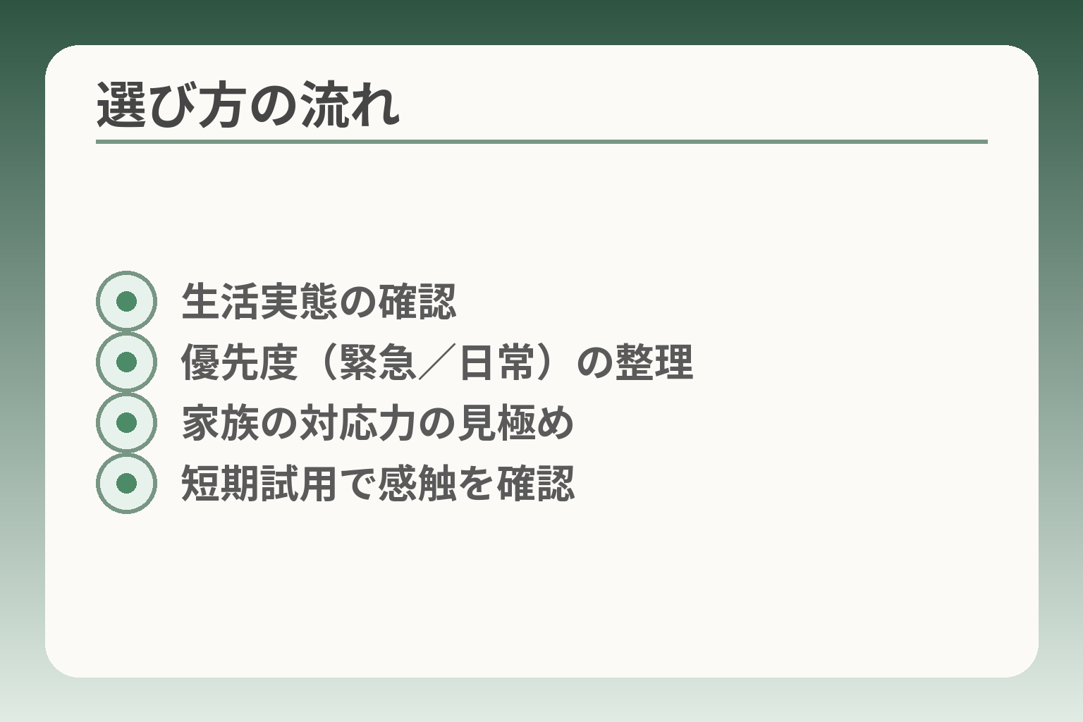 選び方の流れ