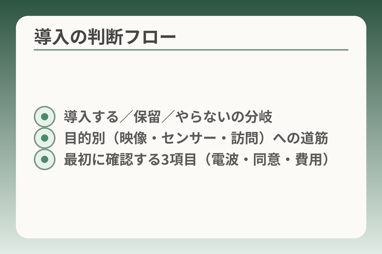 導入の判断フロー