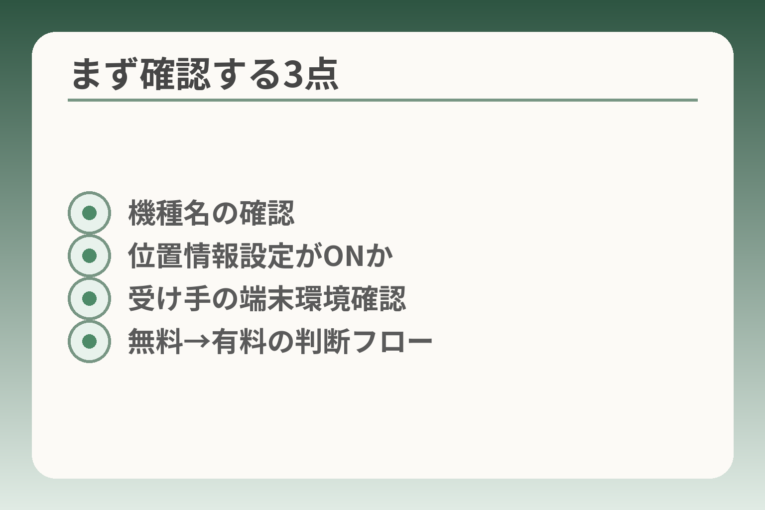 まず確認する3点