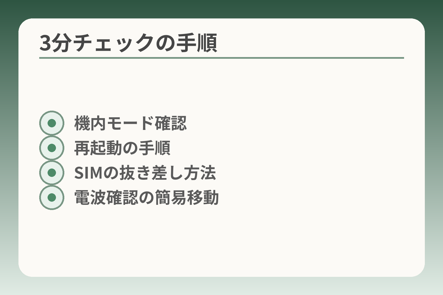 3分チェックの手順