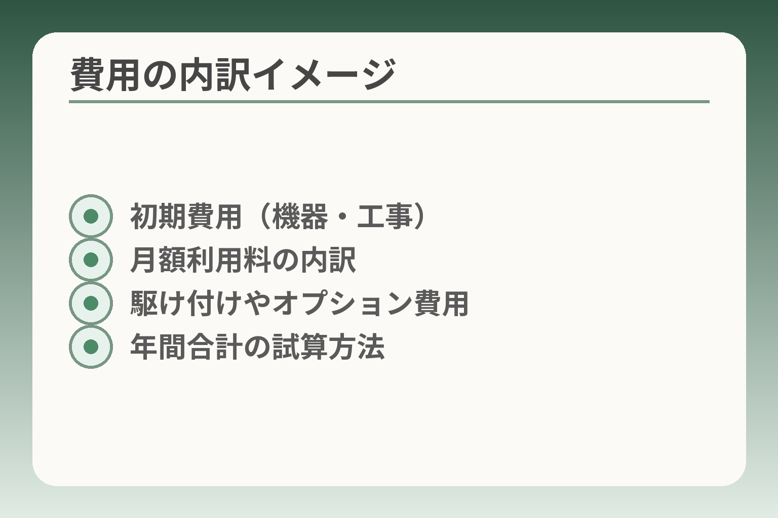費用の内訳イメージ