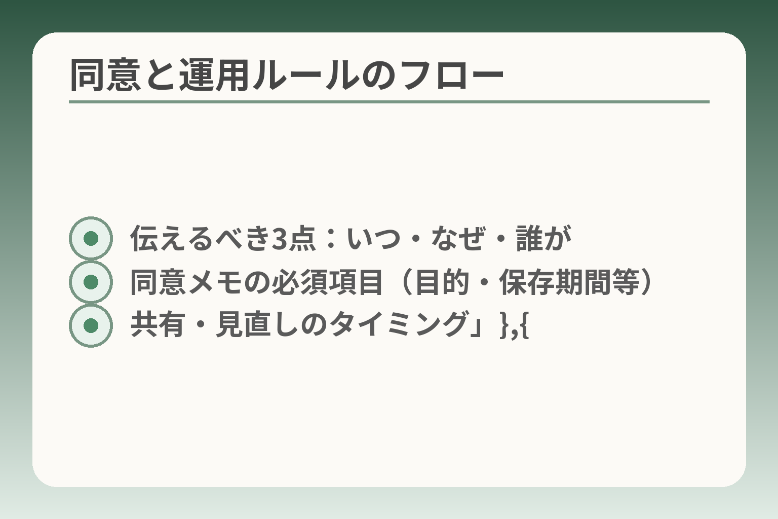 同意と運用ルールのフロー