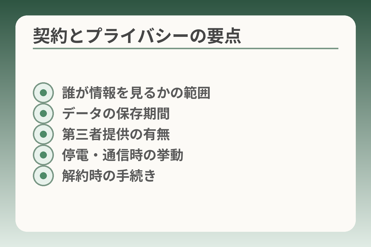 契約とプライバシーの要点