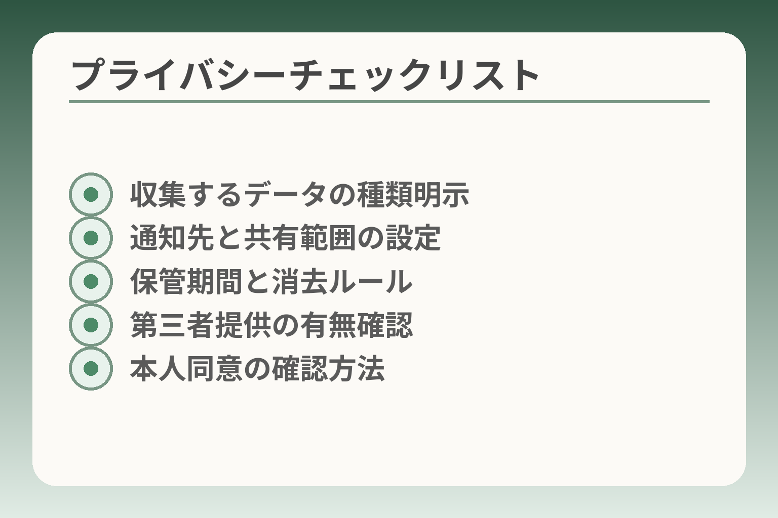 プライバシーチェックリスト