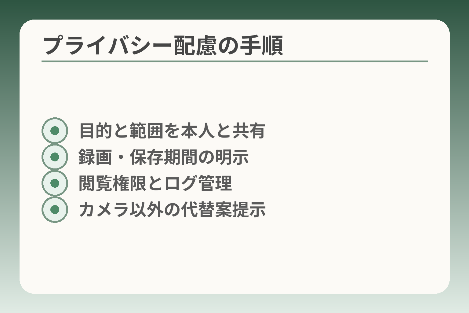 プライバシー配慮の手順