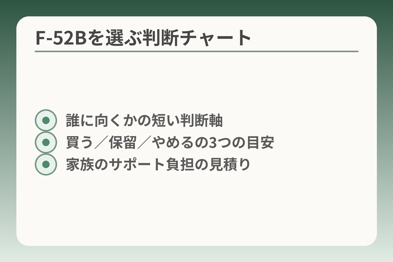 F-52Bを選ぶ判断チャート