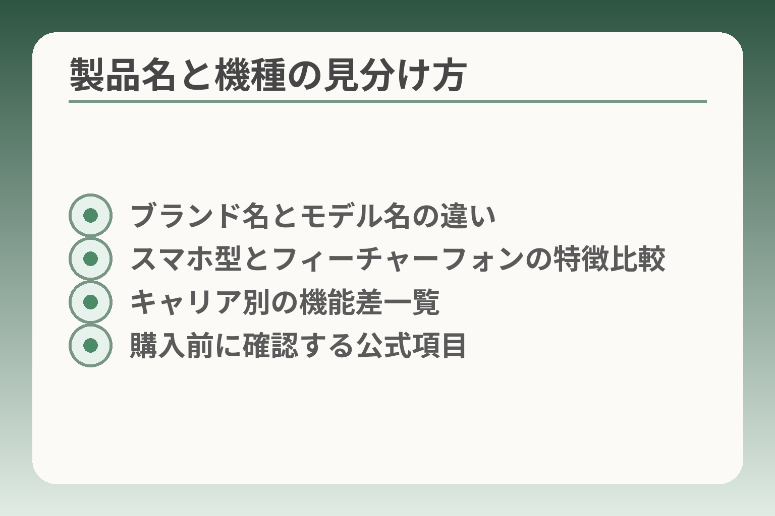 製品名と機種の見分け方