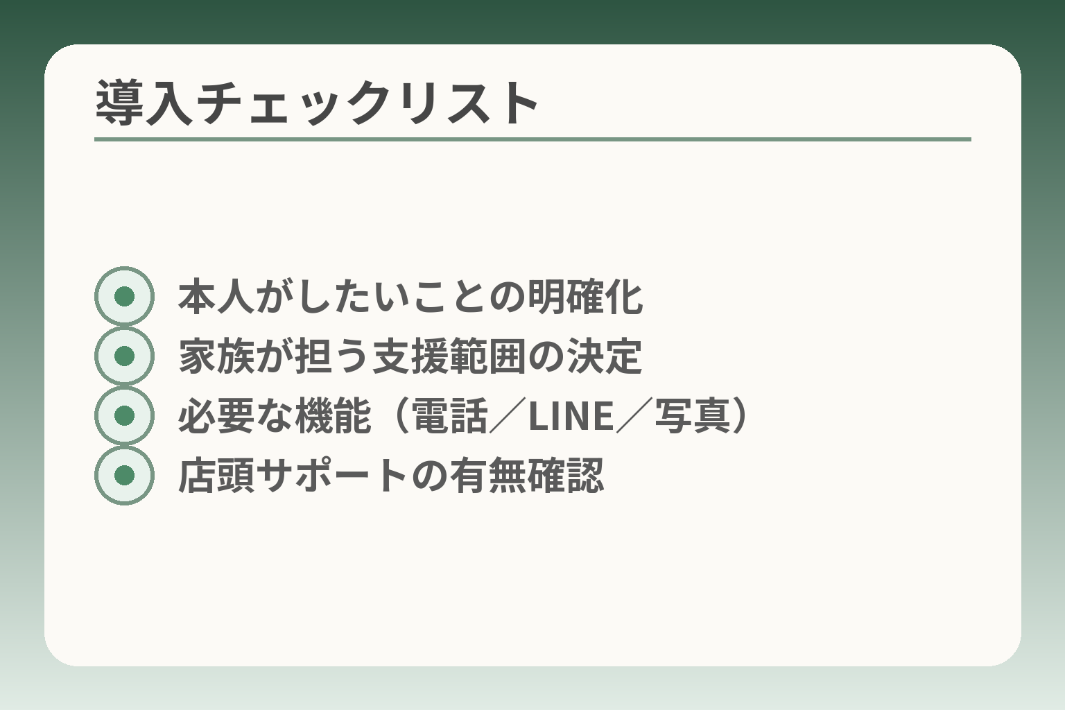 導入チェックリスト