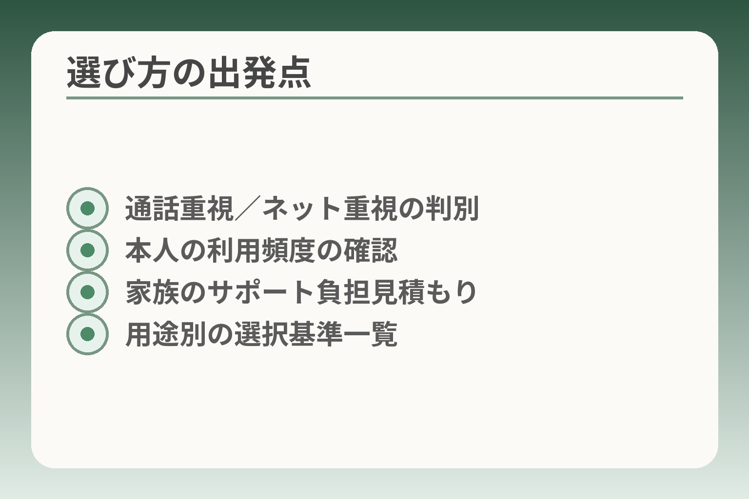 選び方の出発点