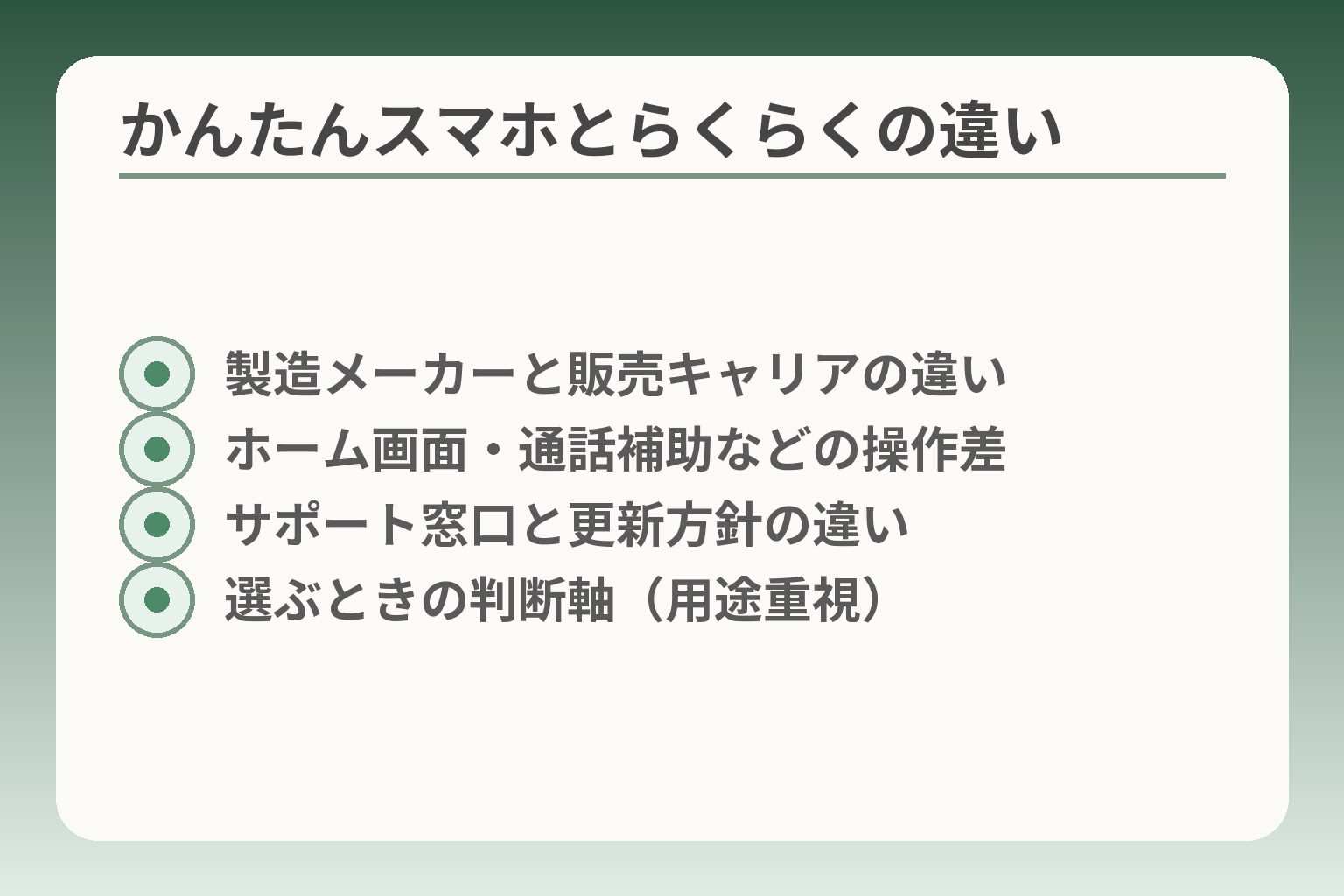 かんたんスマホとらくらくの違い