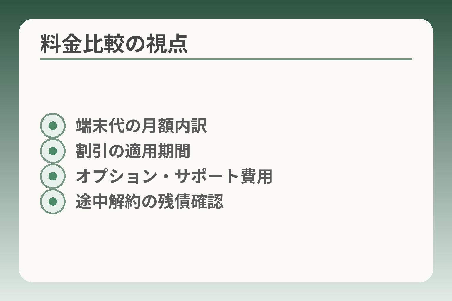 料金比較の視点