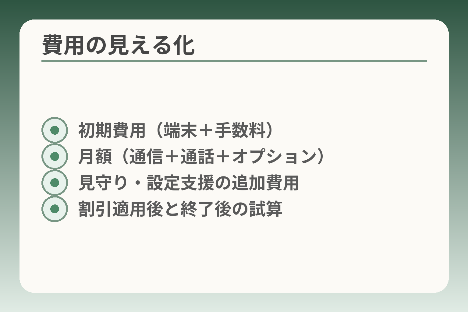 費用の見える化