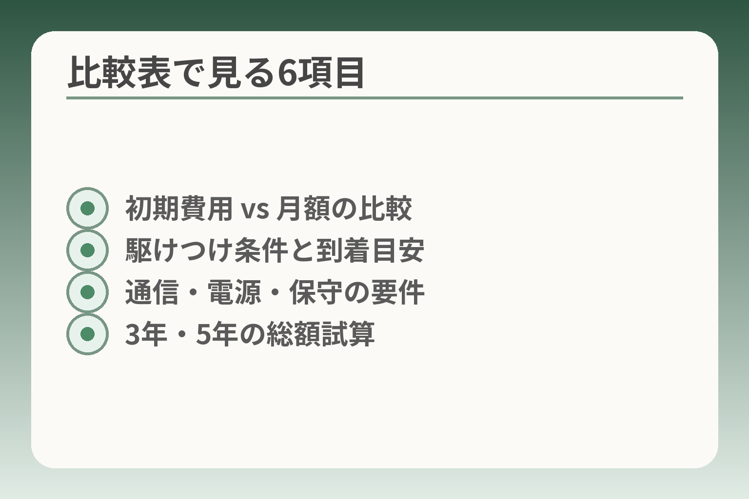 比較表で見る6項目