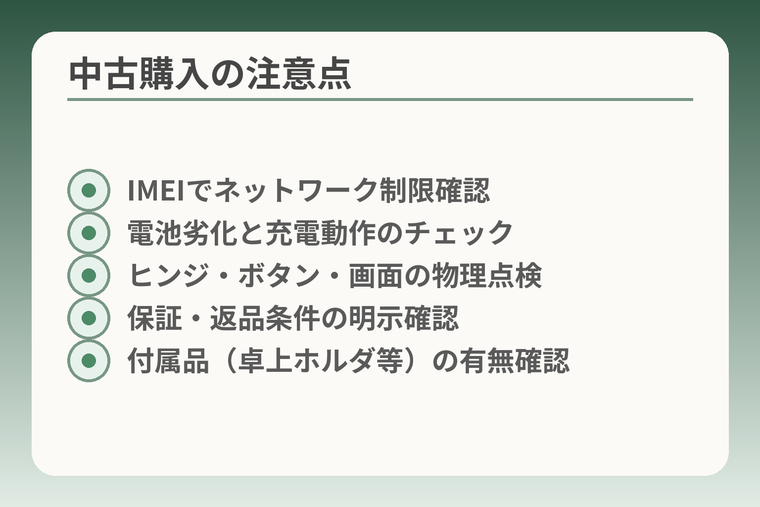 中古購入の注意点