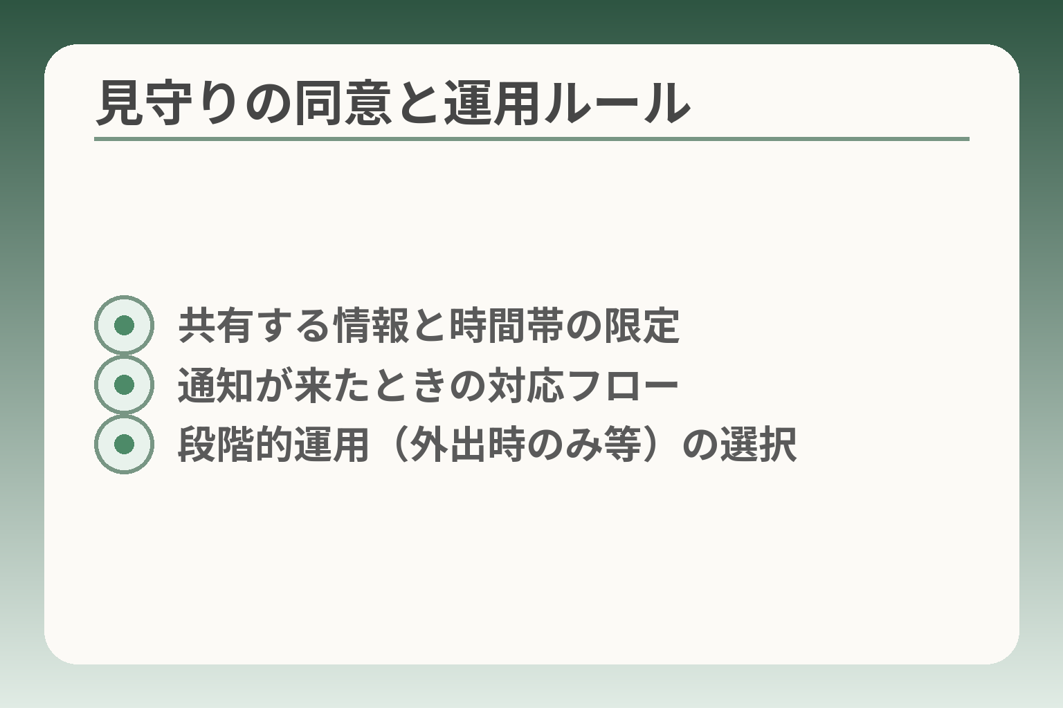 見守りの同意と運用ルール