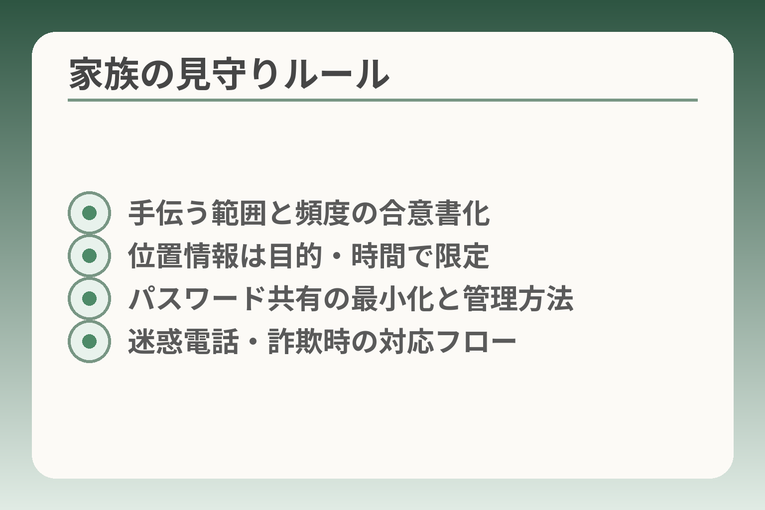 家族の見守りルール
