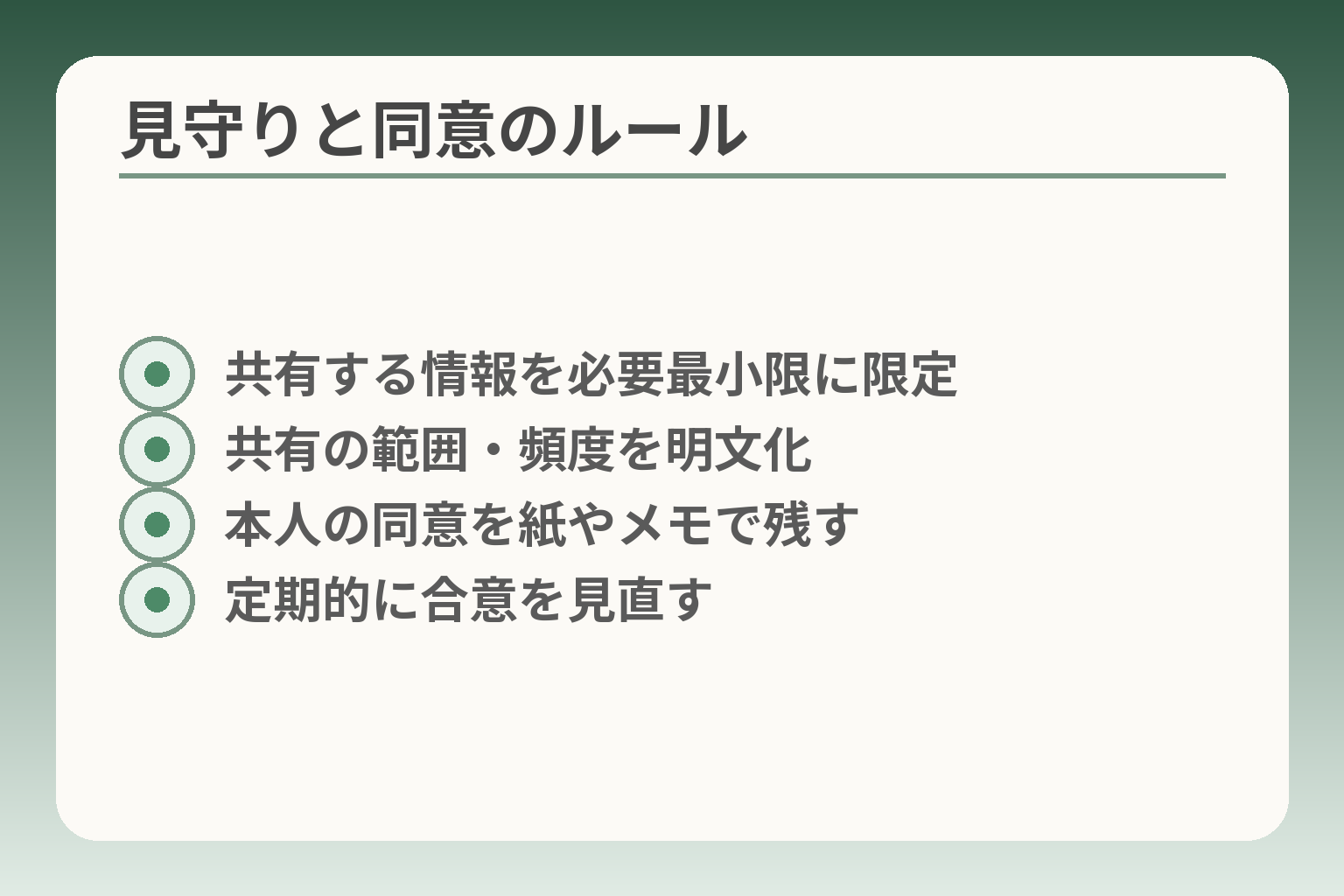 見守りと同意のルール