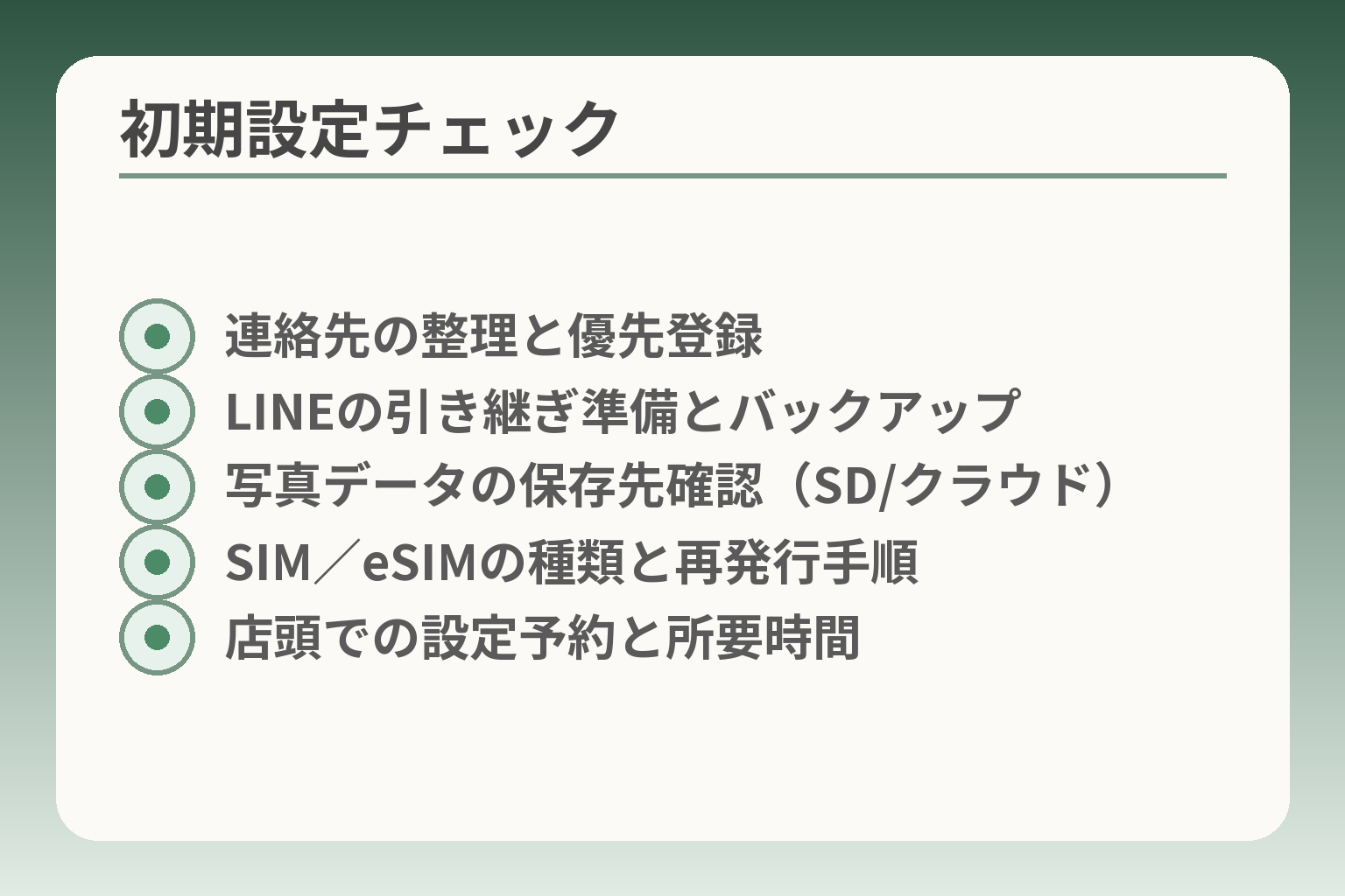 初期設定チェック
