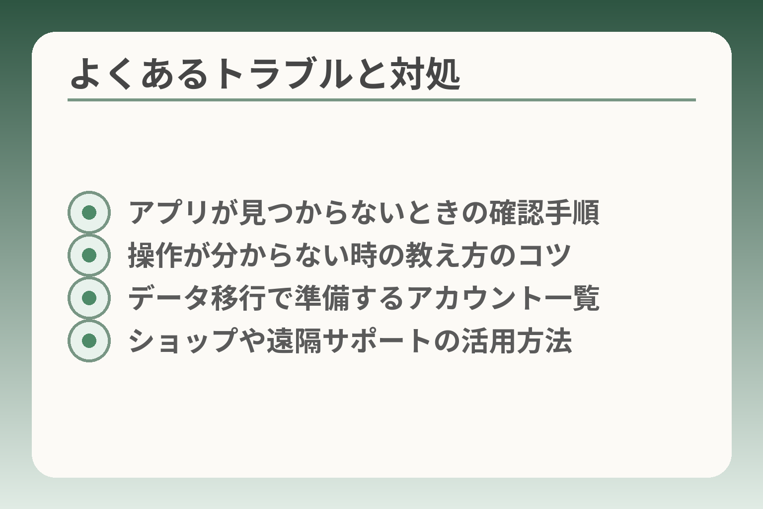 よくあるトラブルと対処