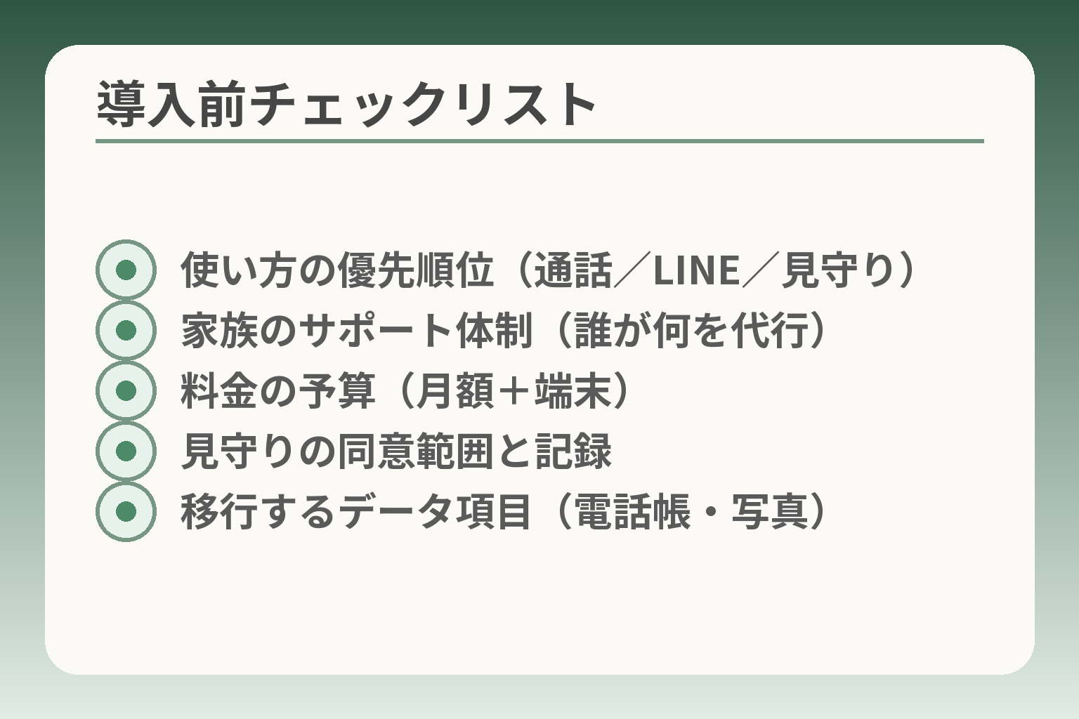 導入前チェックリスト