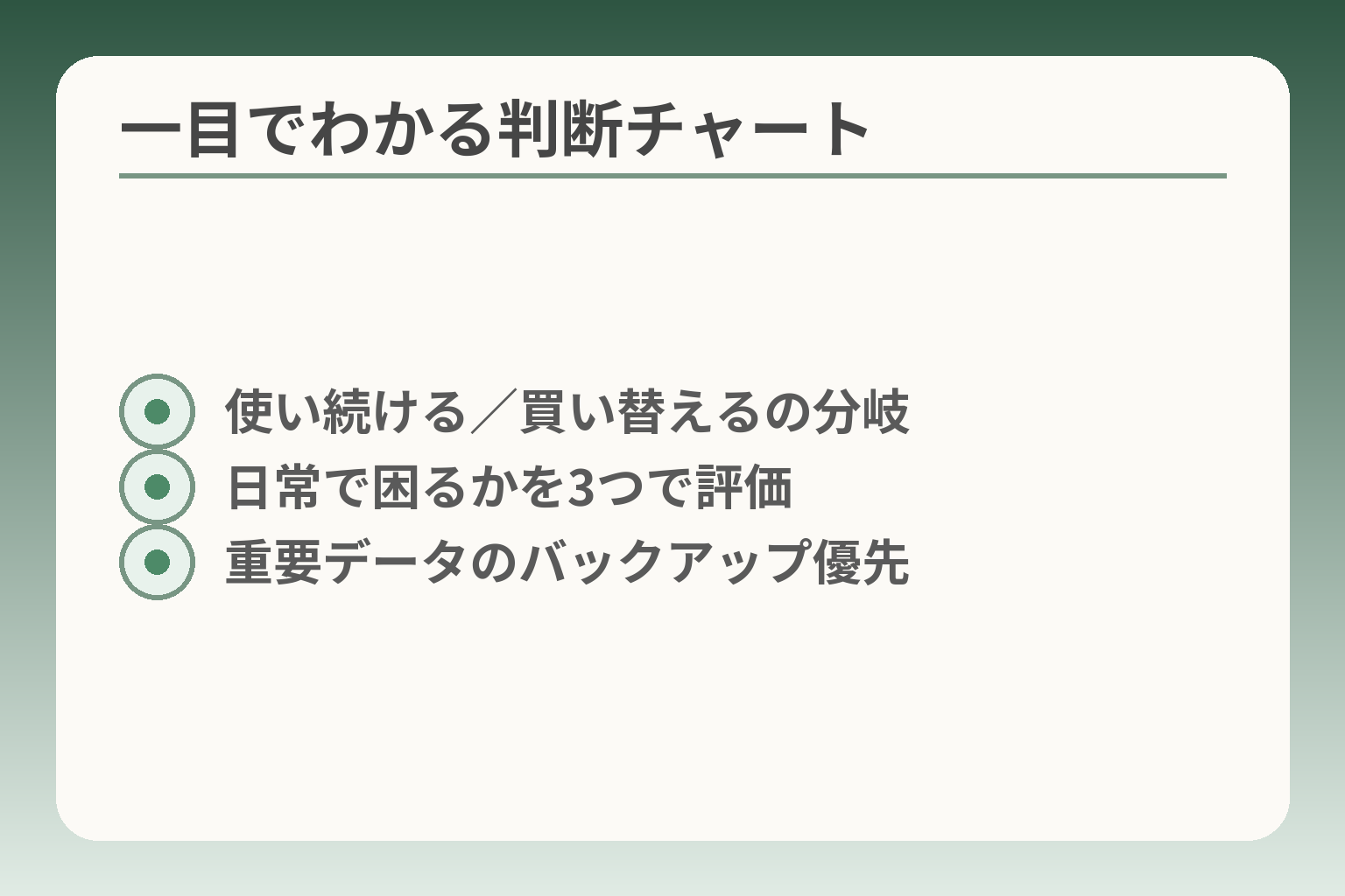 一目でわかる判断チャート