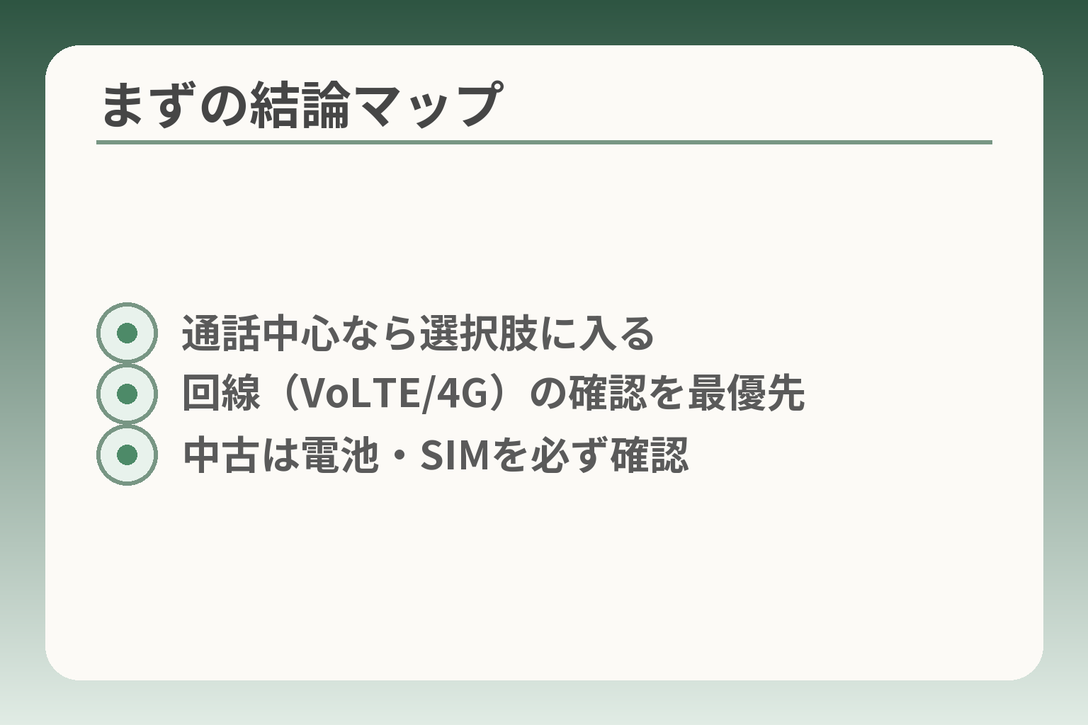 まずの結論マップ