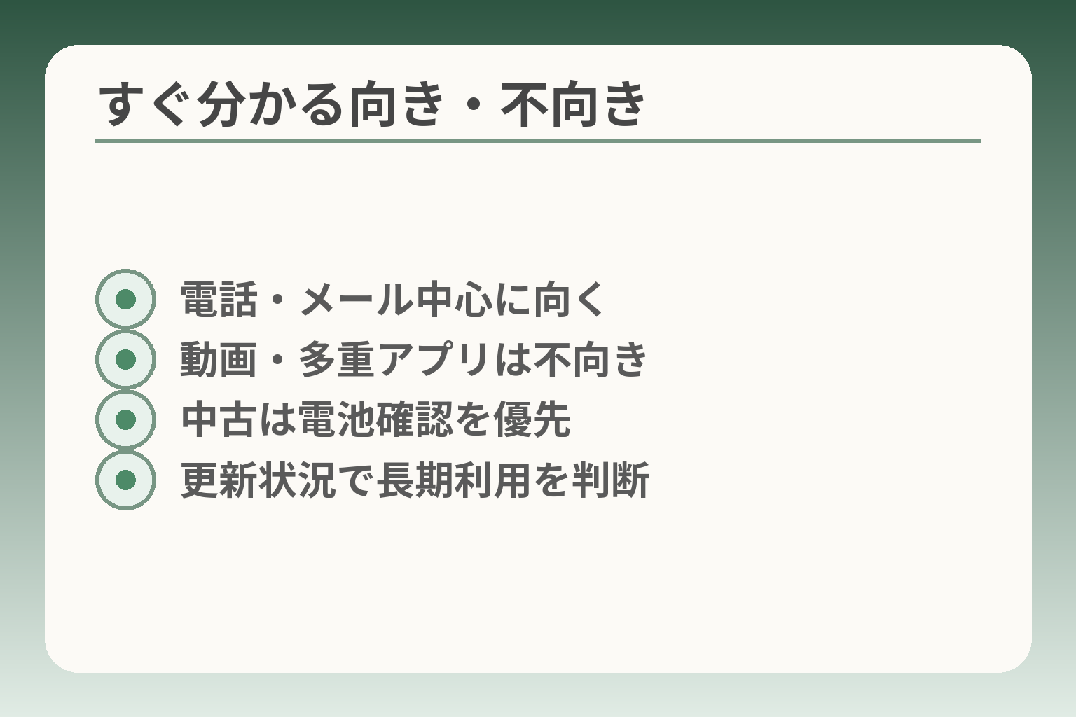 すぐ分かる向き・不向き
