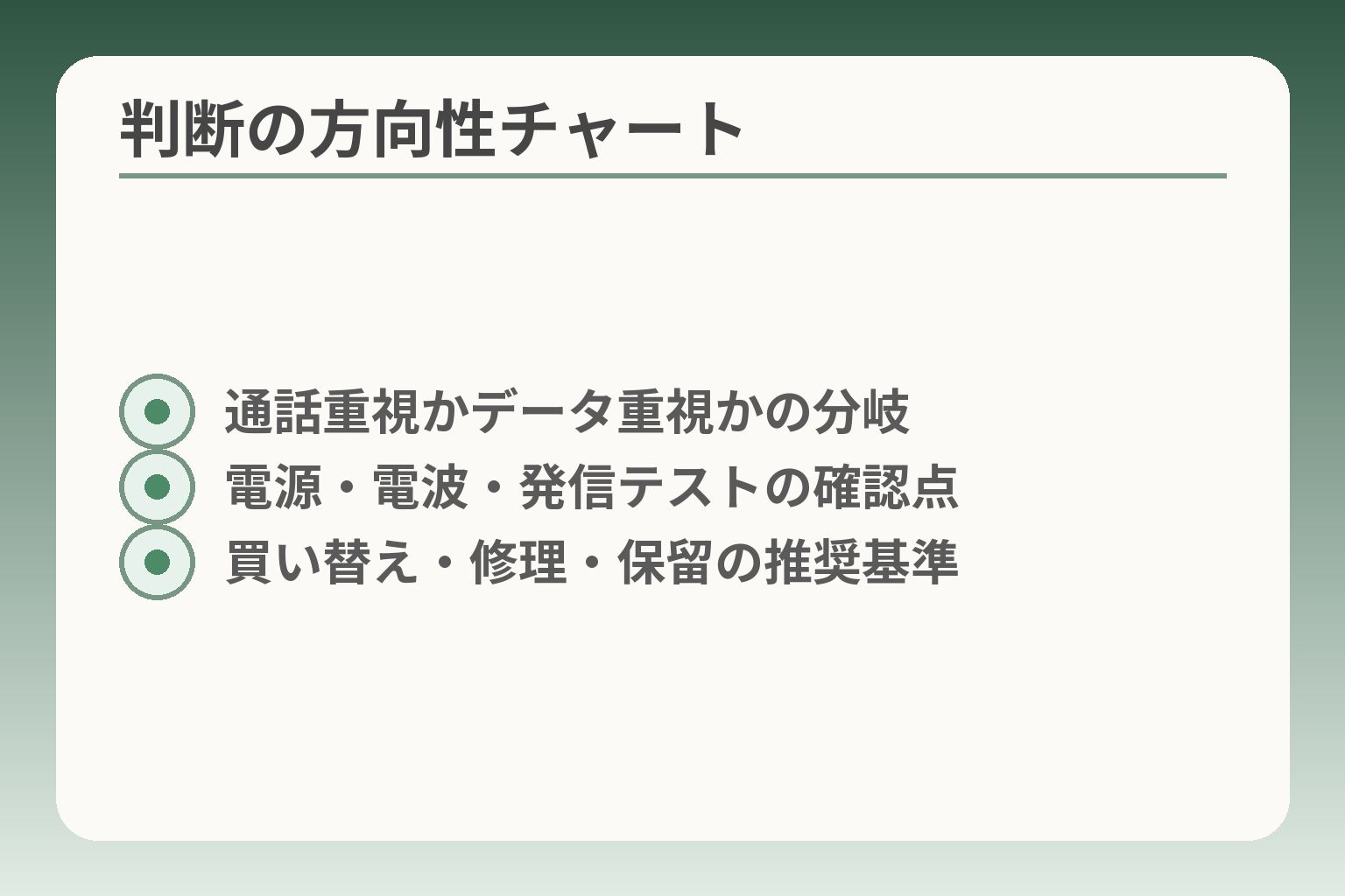 判断の方向性チャート