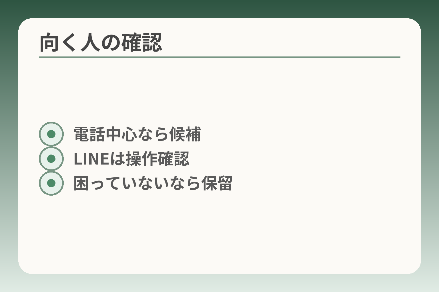 向く人の確認