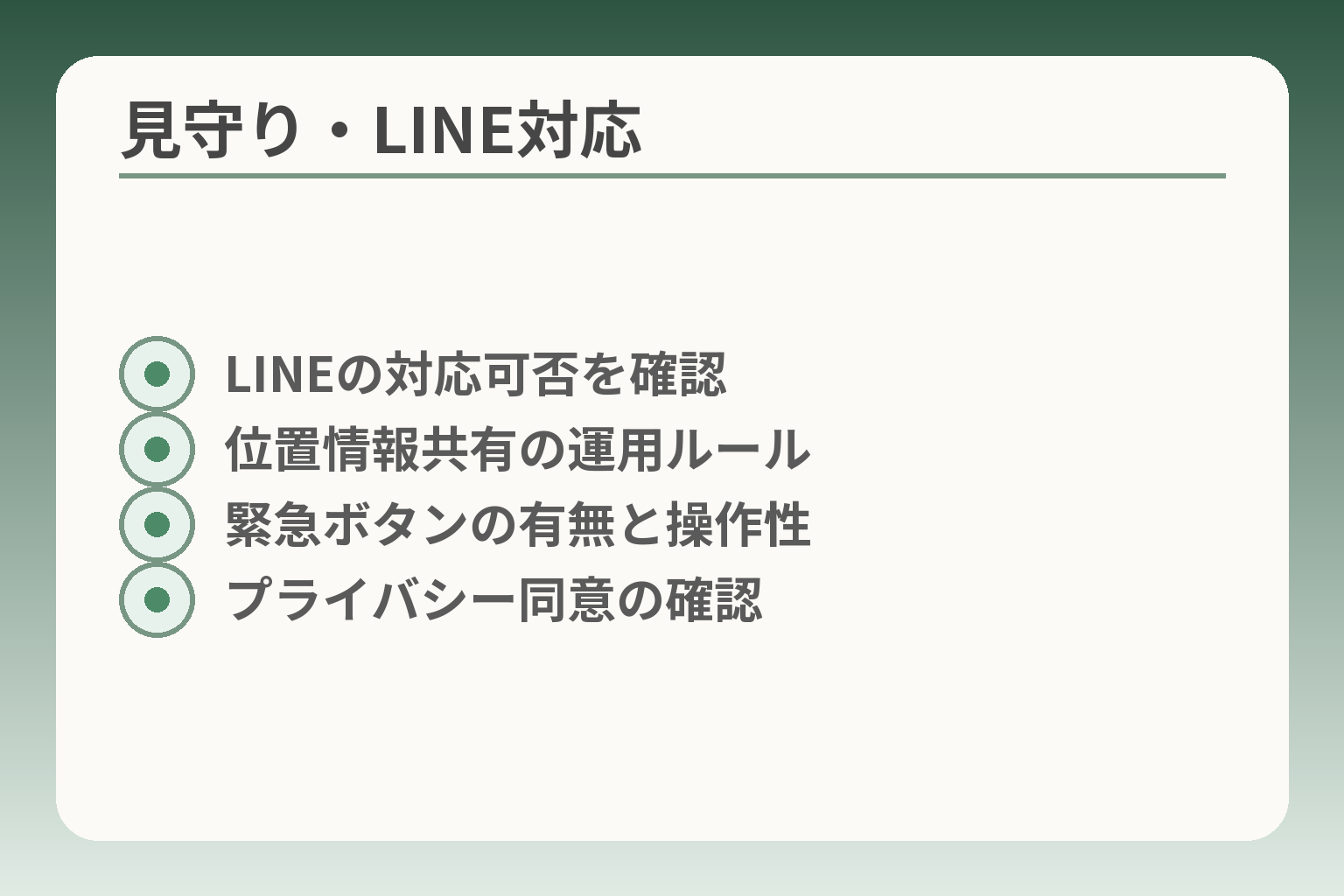 見守り・LINE対応