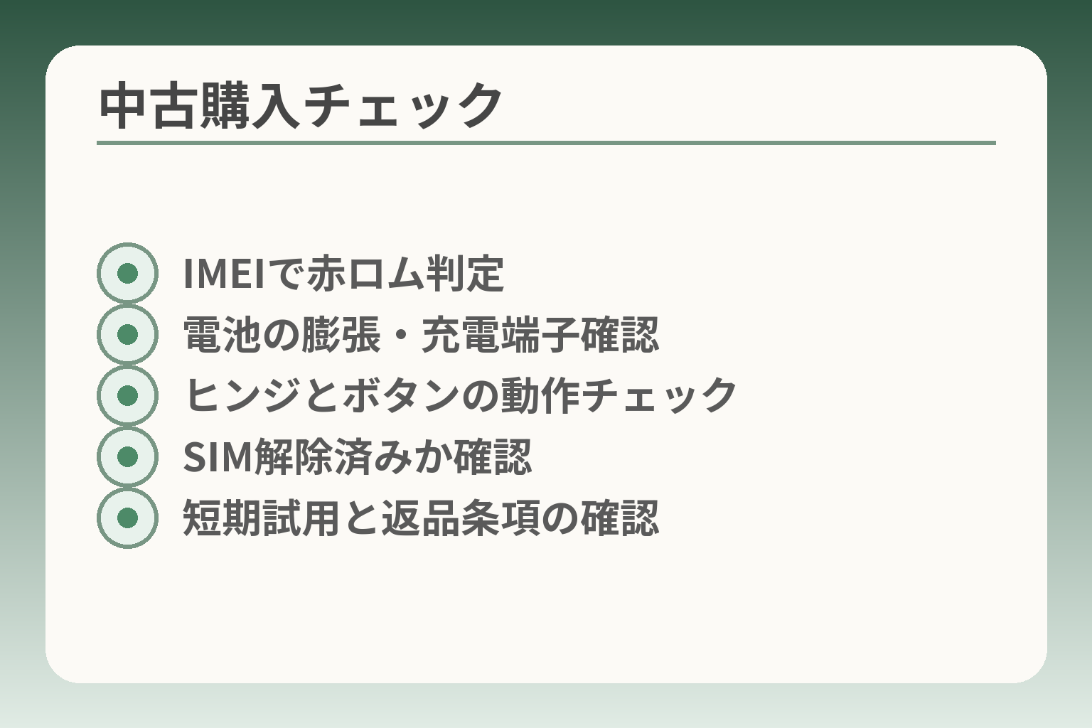 中古購入チェック