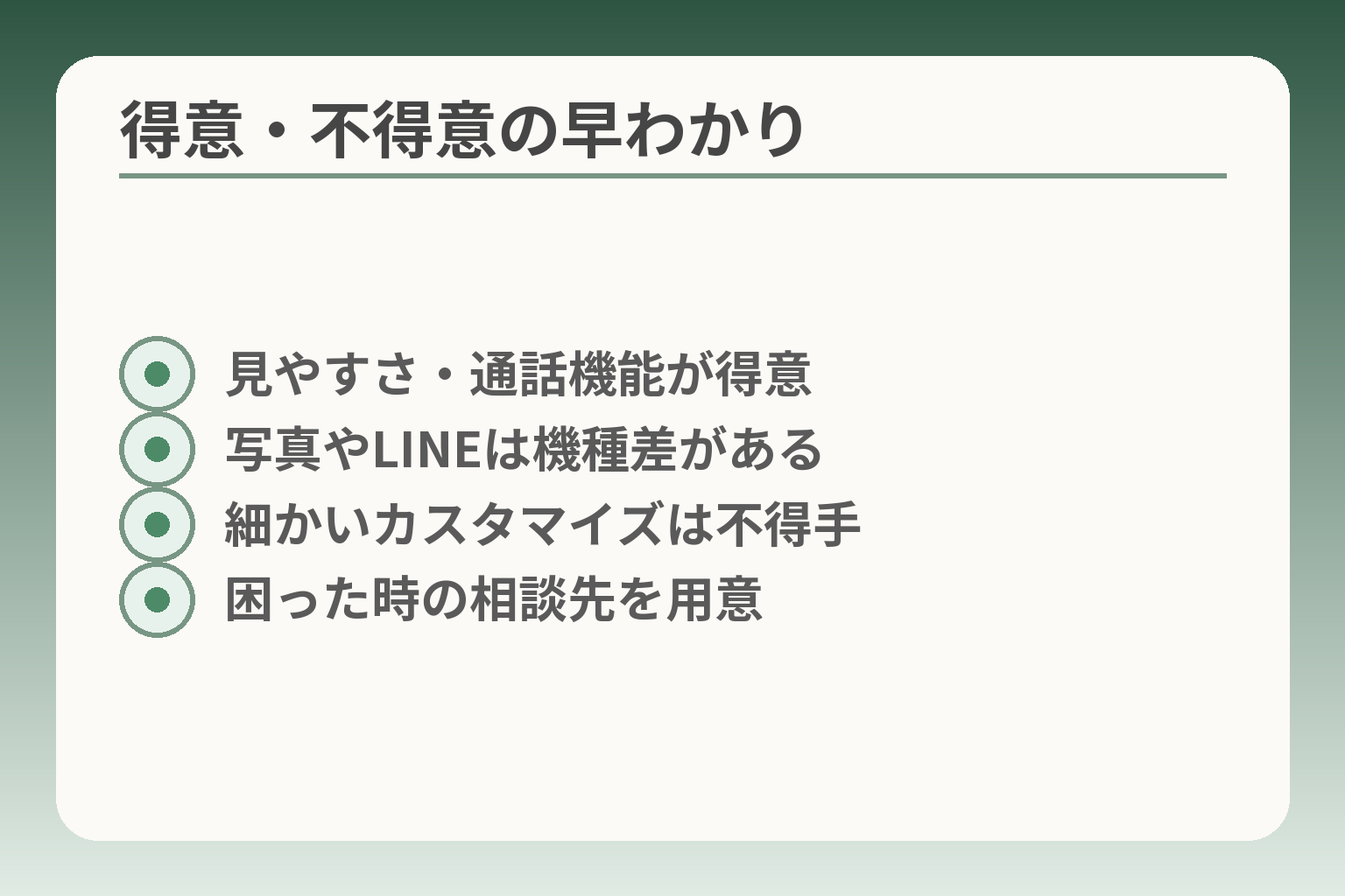 得意・不得意の早わかり