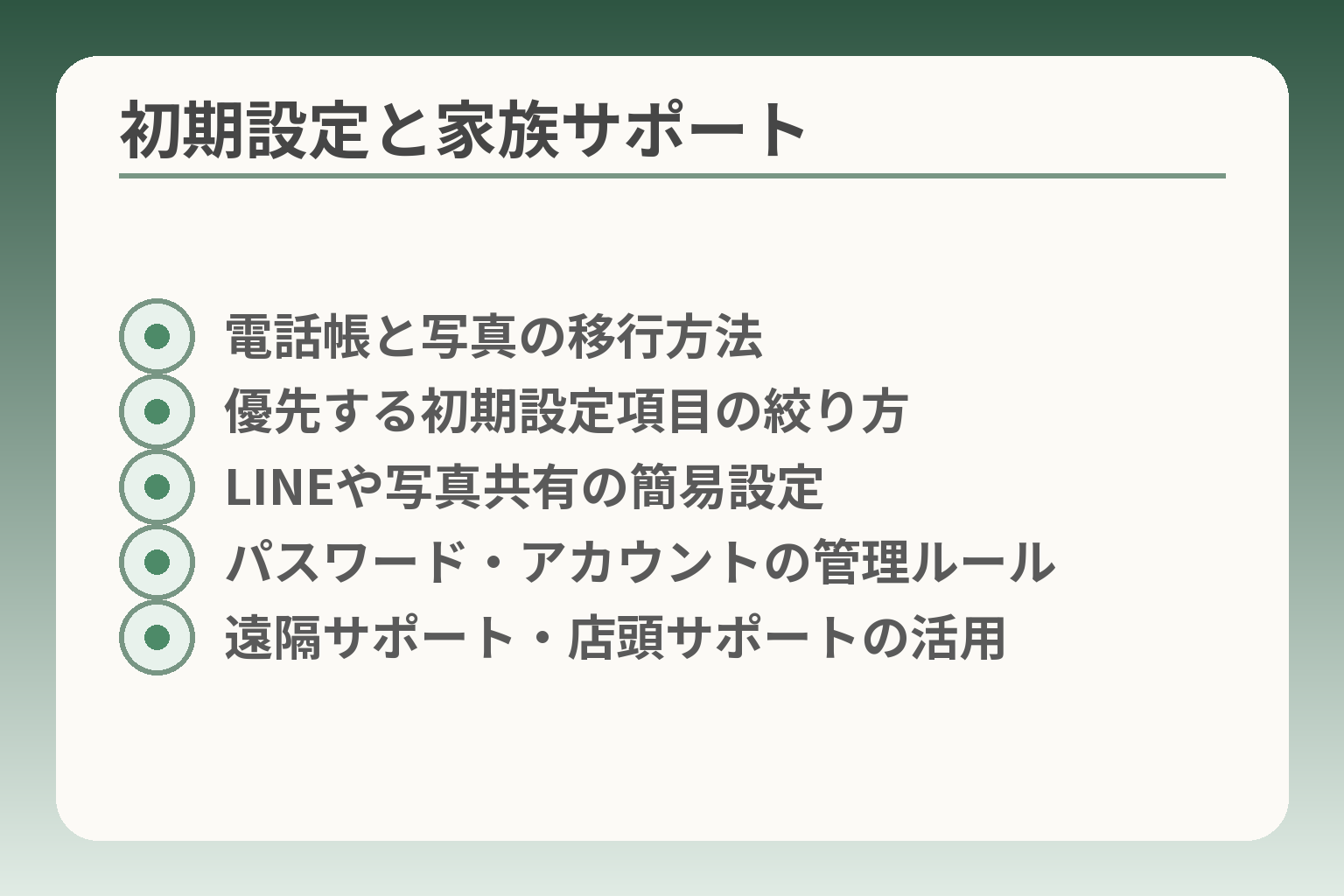 初期設定と家族サポート