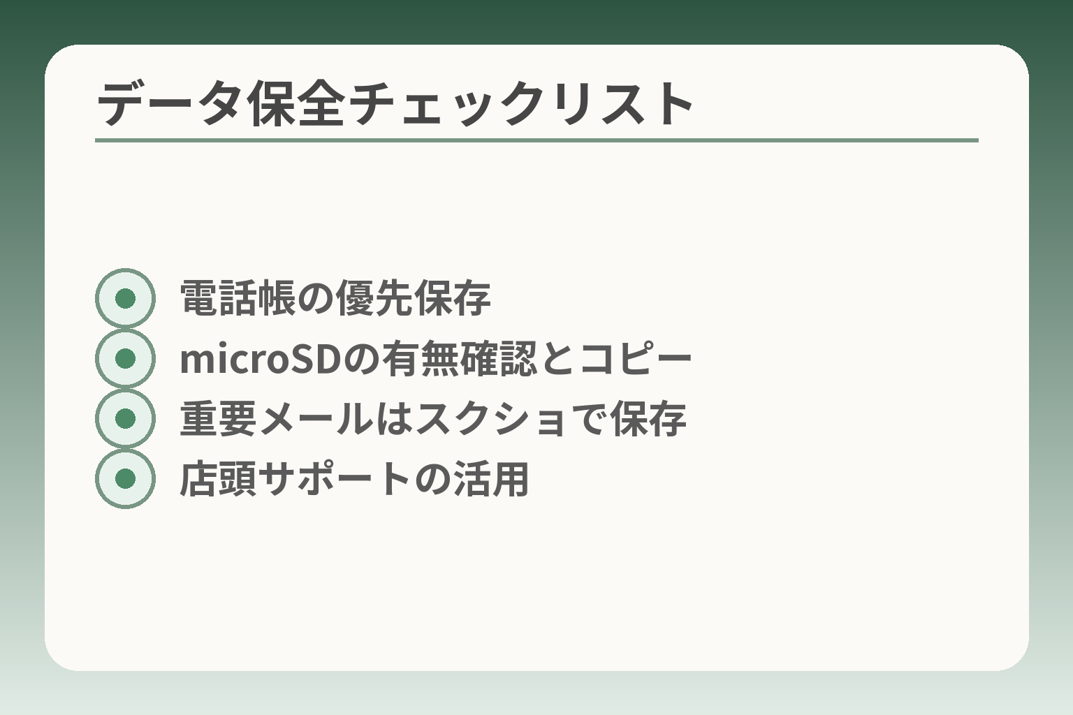 データ保全チェックリスト