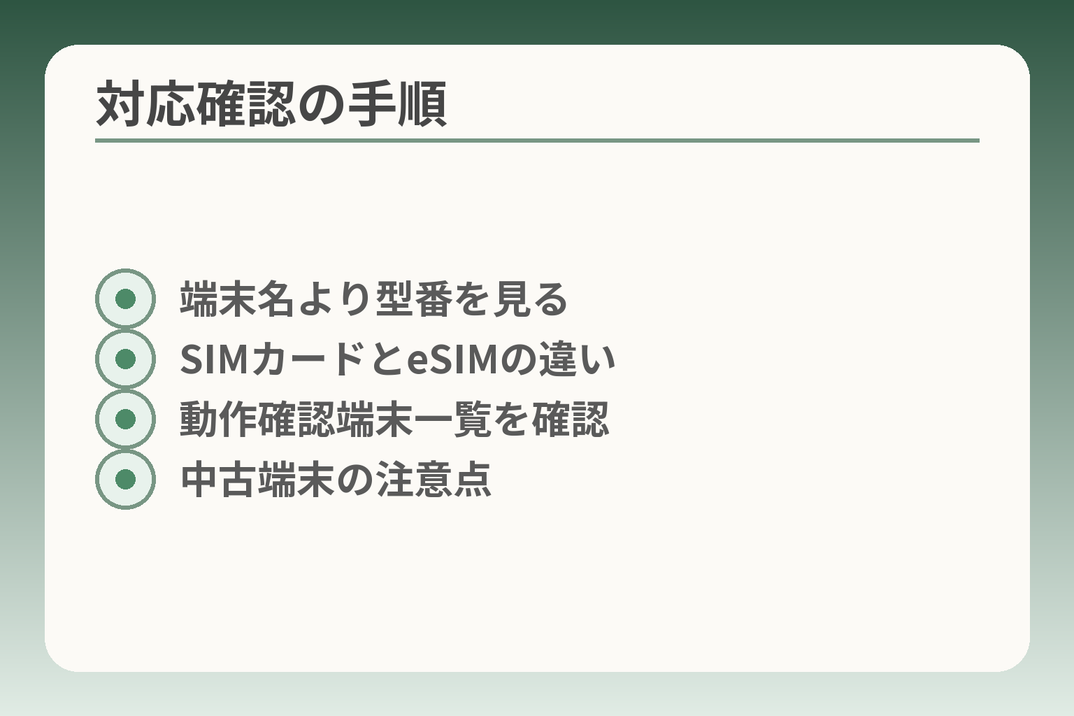 対応確認の手順