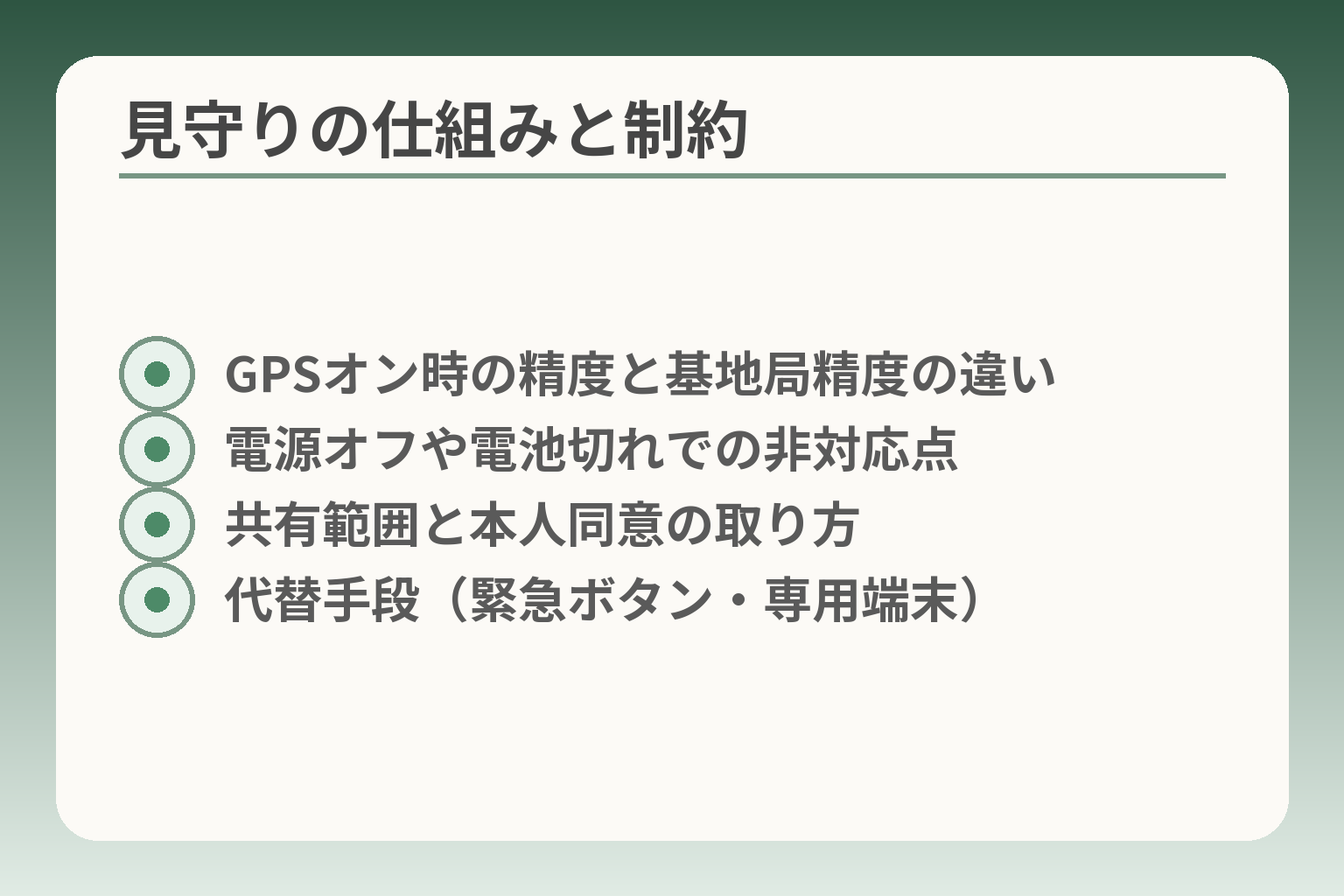 見守りの仕組みと制約