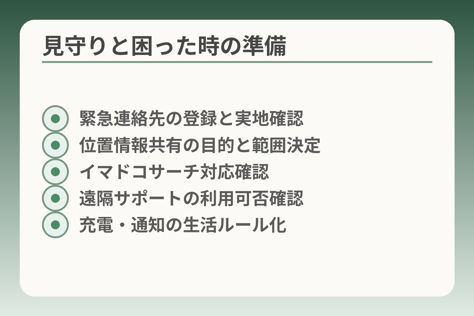 見守りと困った時の準備