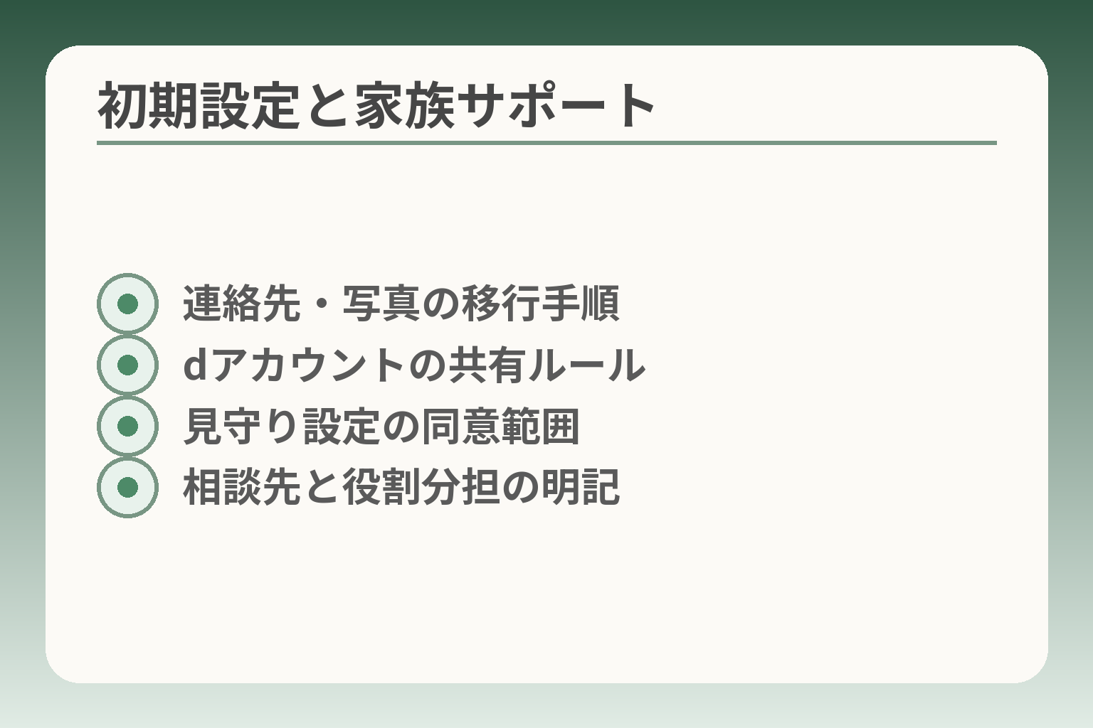 初期設定と家族サポート