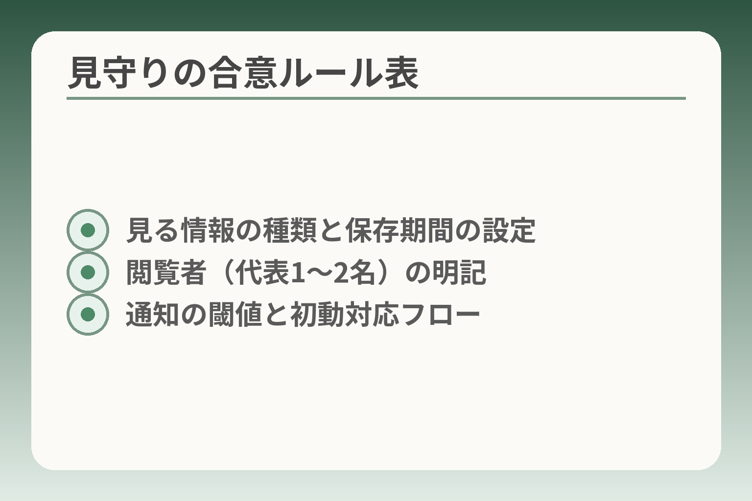 見守りの合意ルール表