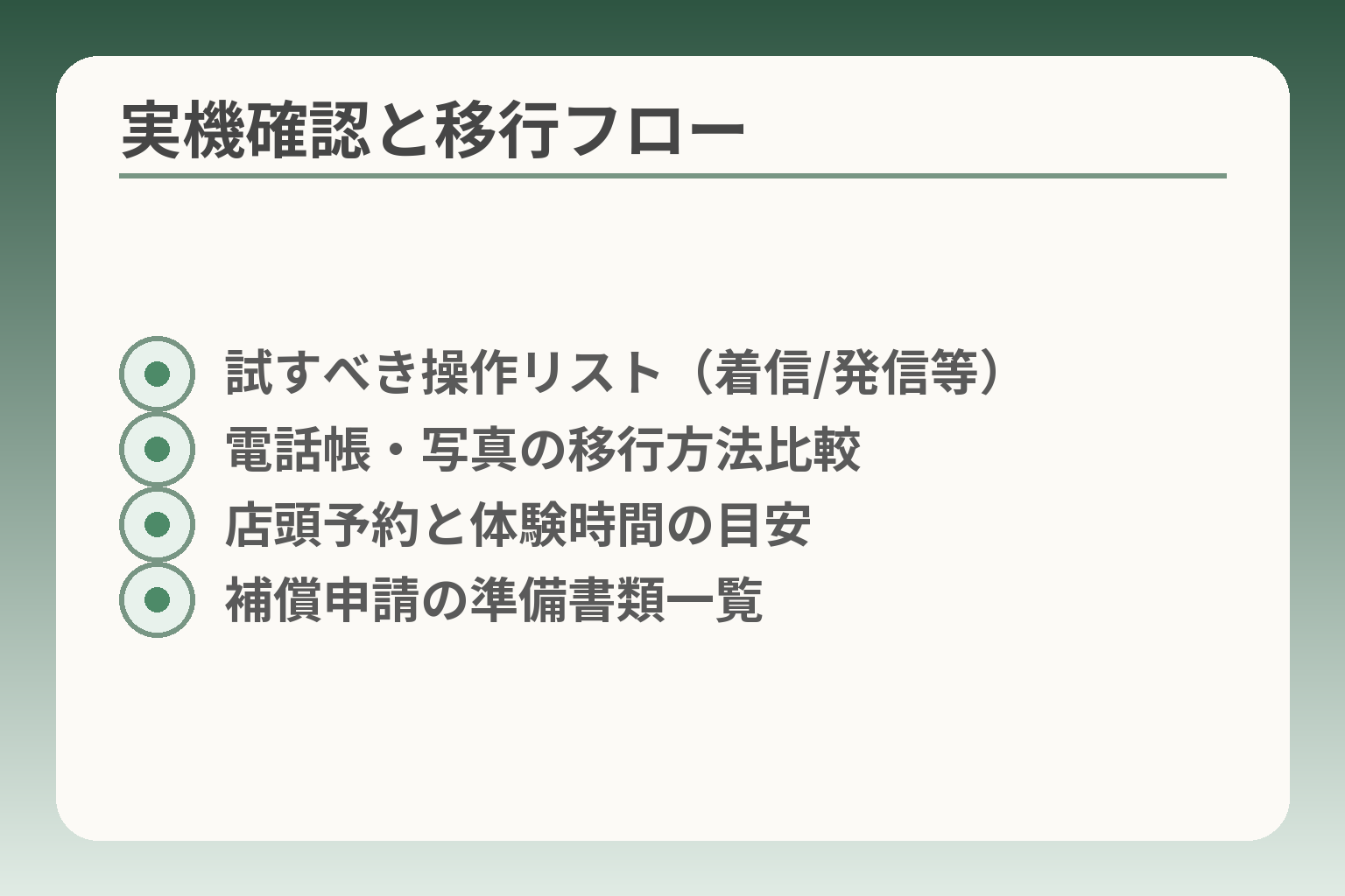 実機確認と移行フロー
