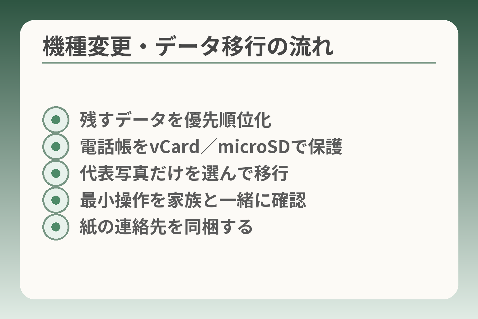 機種変更・データ移行の流れ