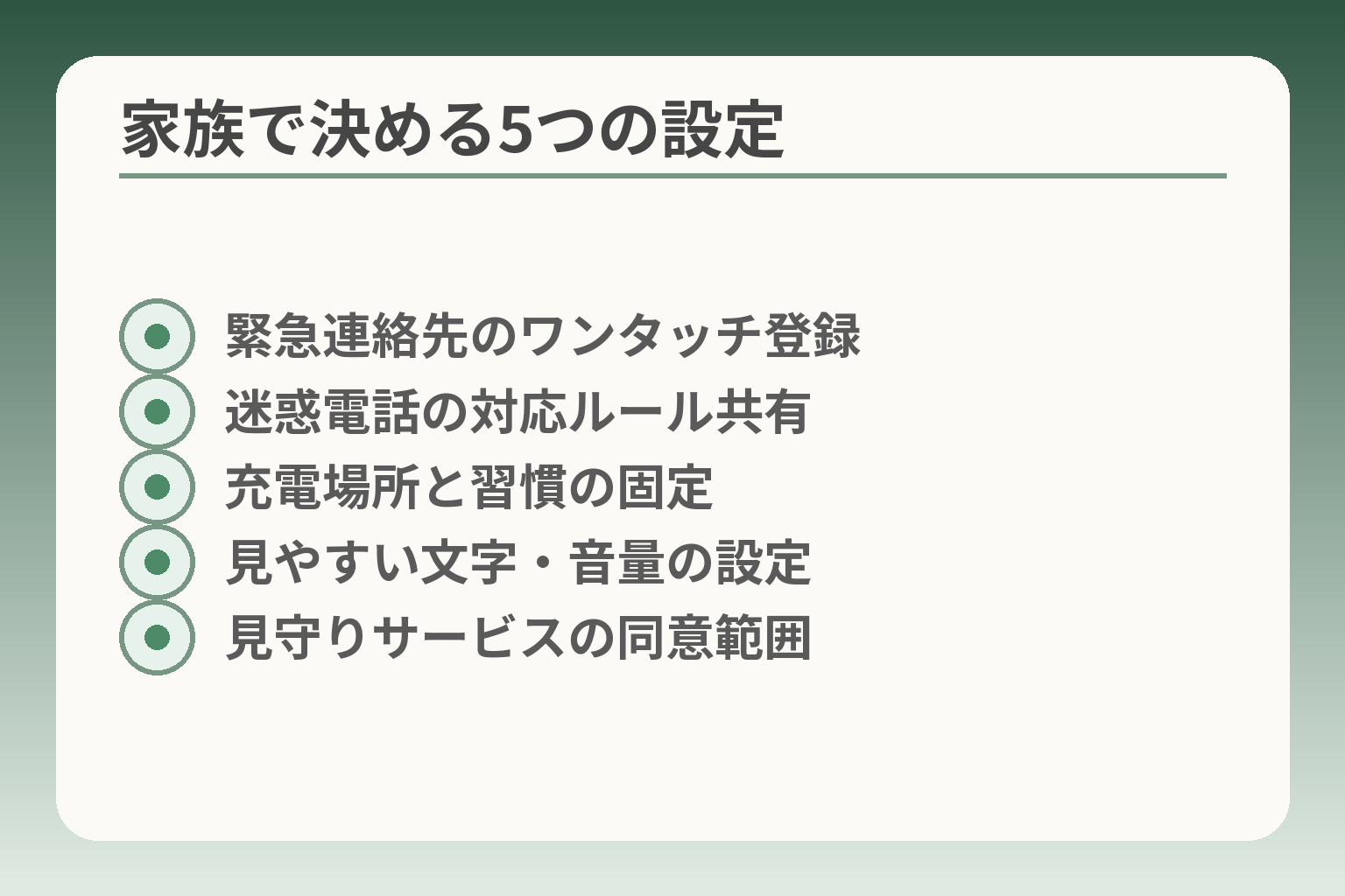 家族で決める5つの設定