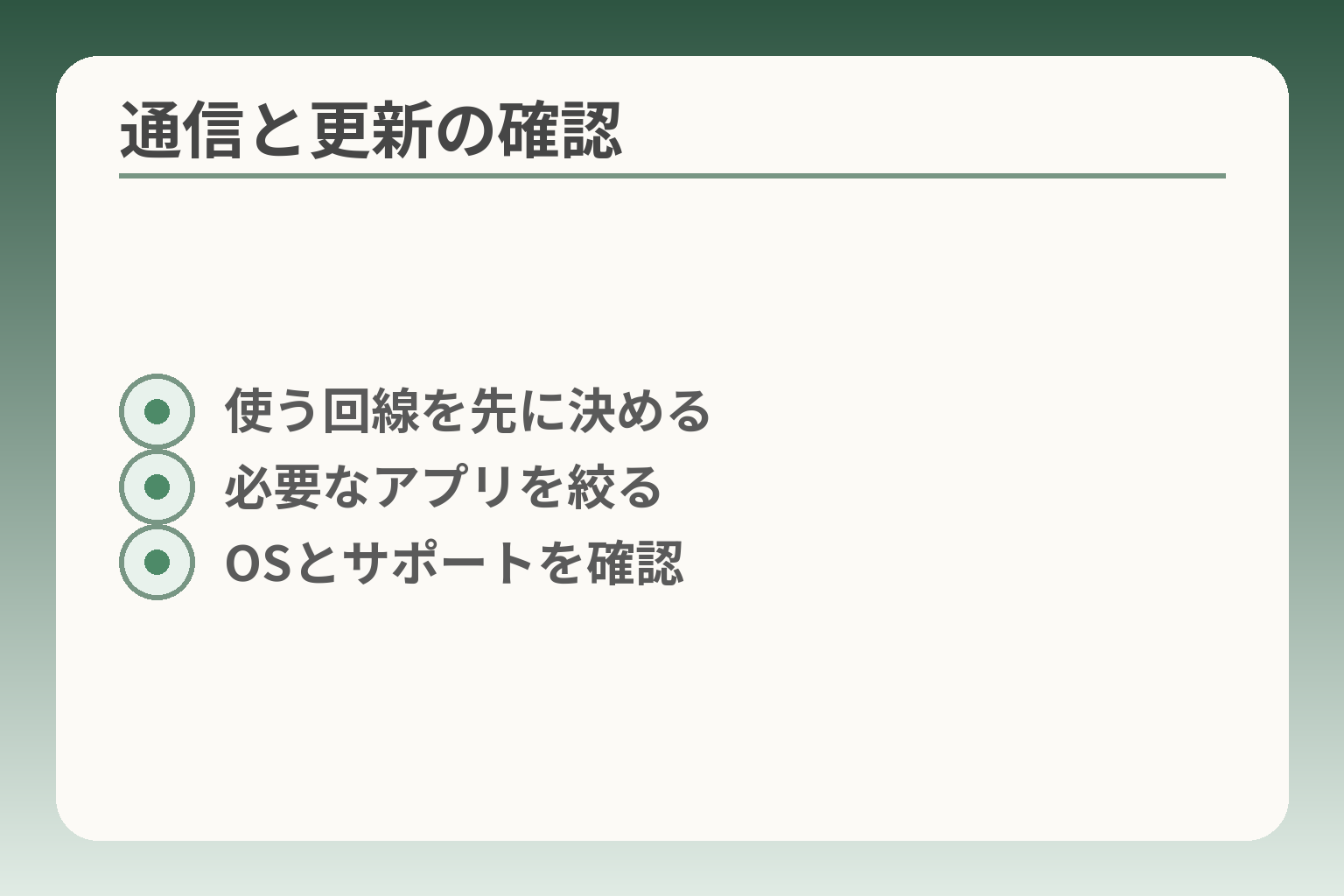 通信と更新の確認