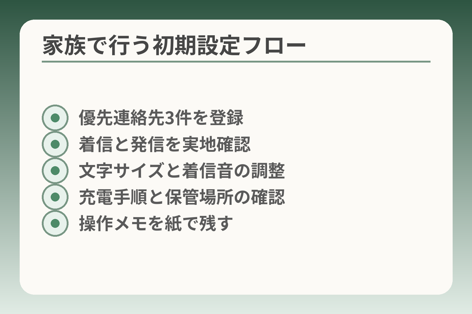 家族で行う初期設定フロー