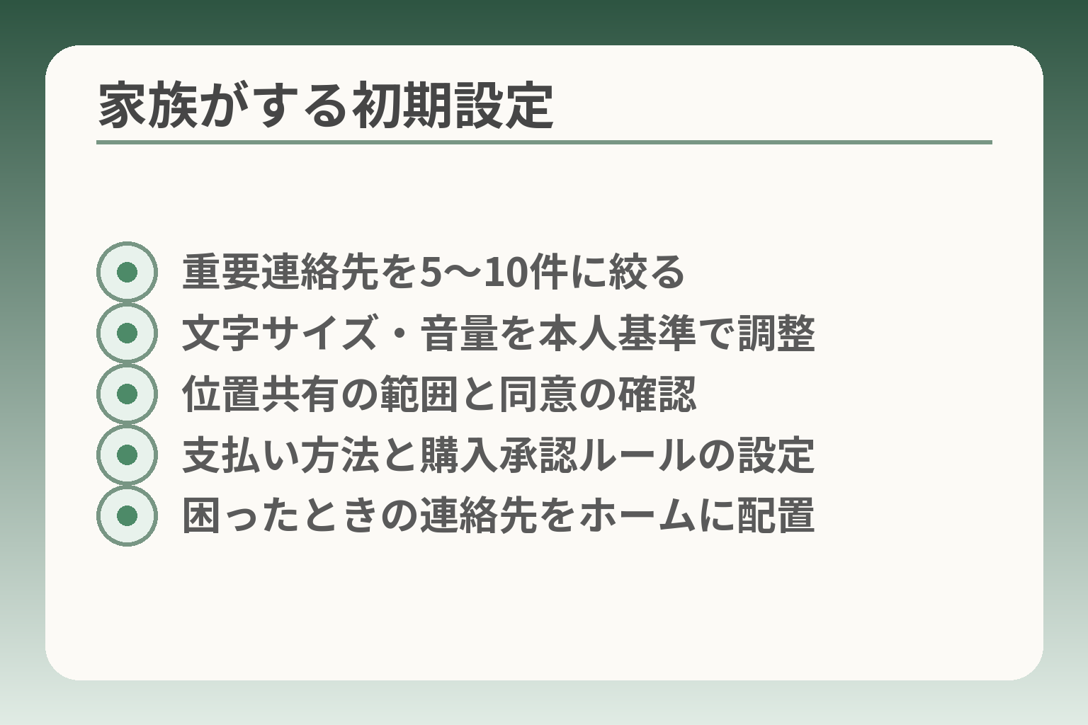 家族がする初期設定