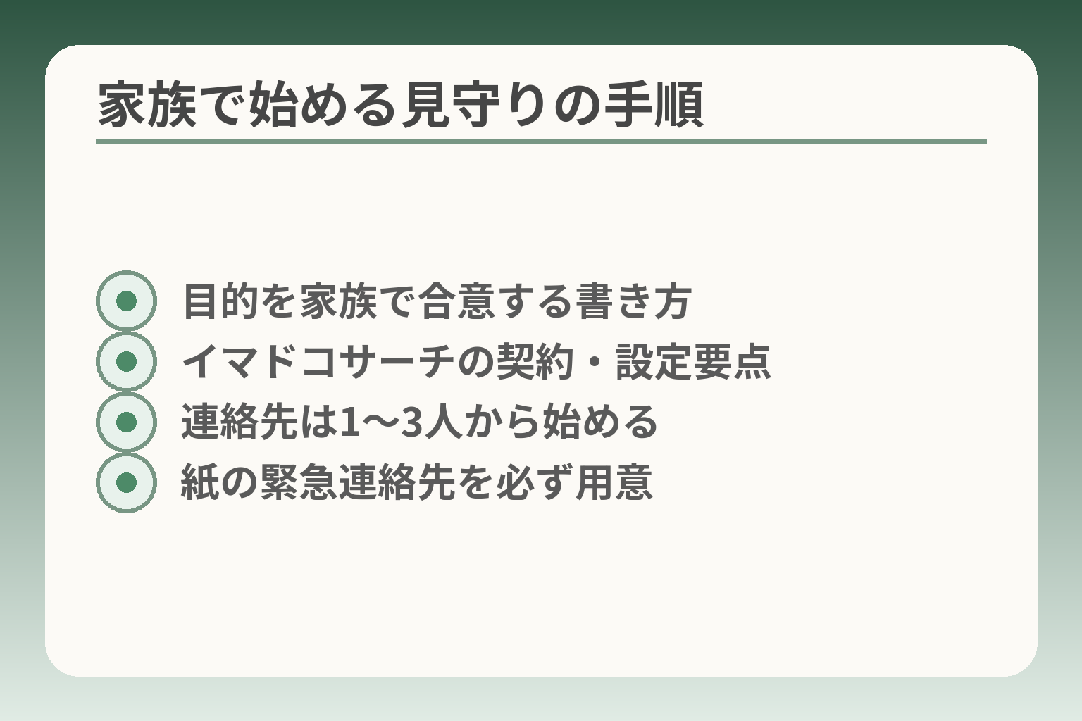 家族で始める見守りの手順