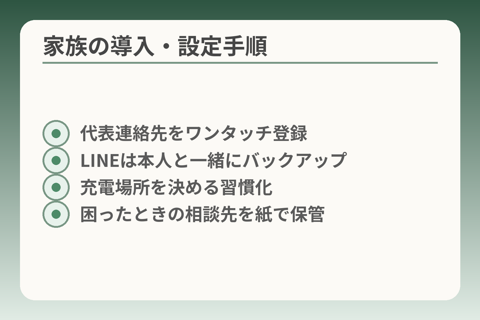 家族の導入・設定手順