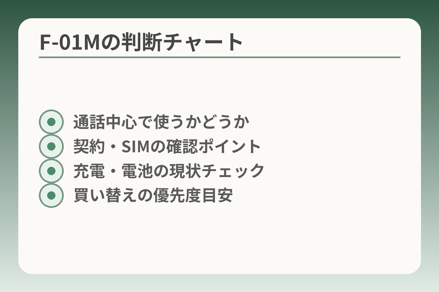 F-01Mの判断チャート