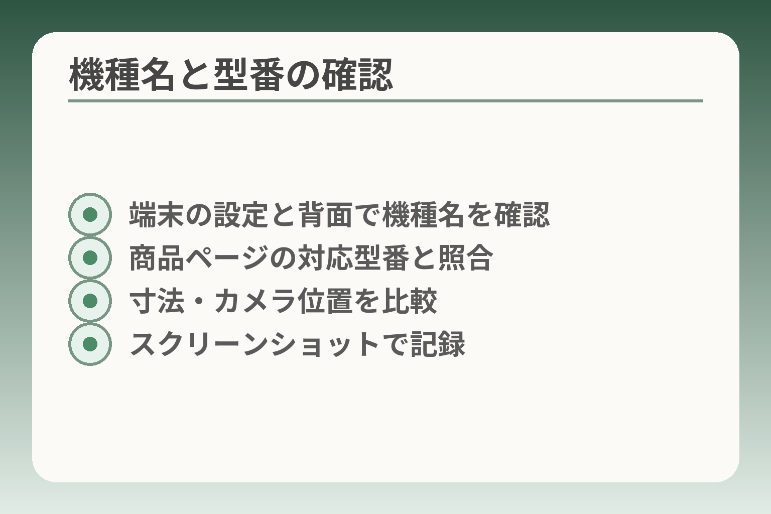機種名と型番の確認
